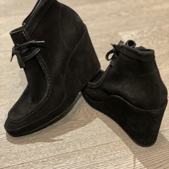 Balenciaga black suede wedge booties! - Picture 4 of 5